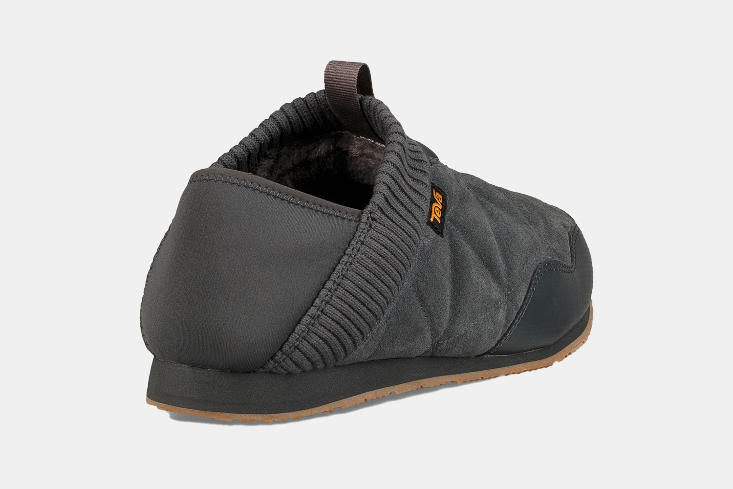 A sneaker shoe hybrid in grey