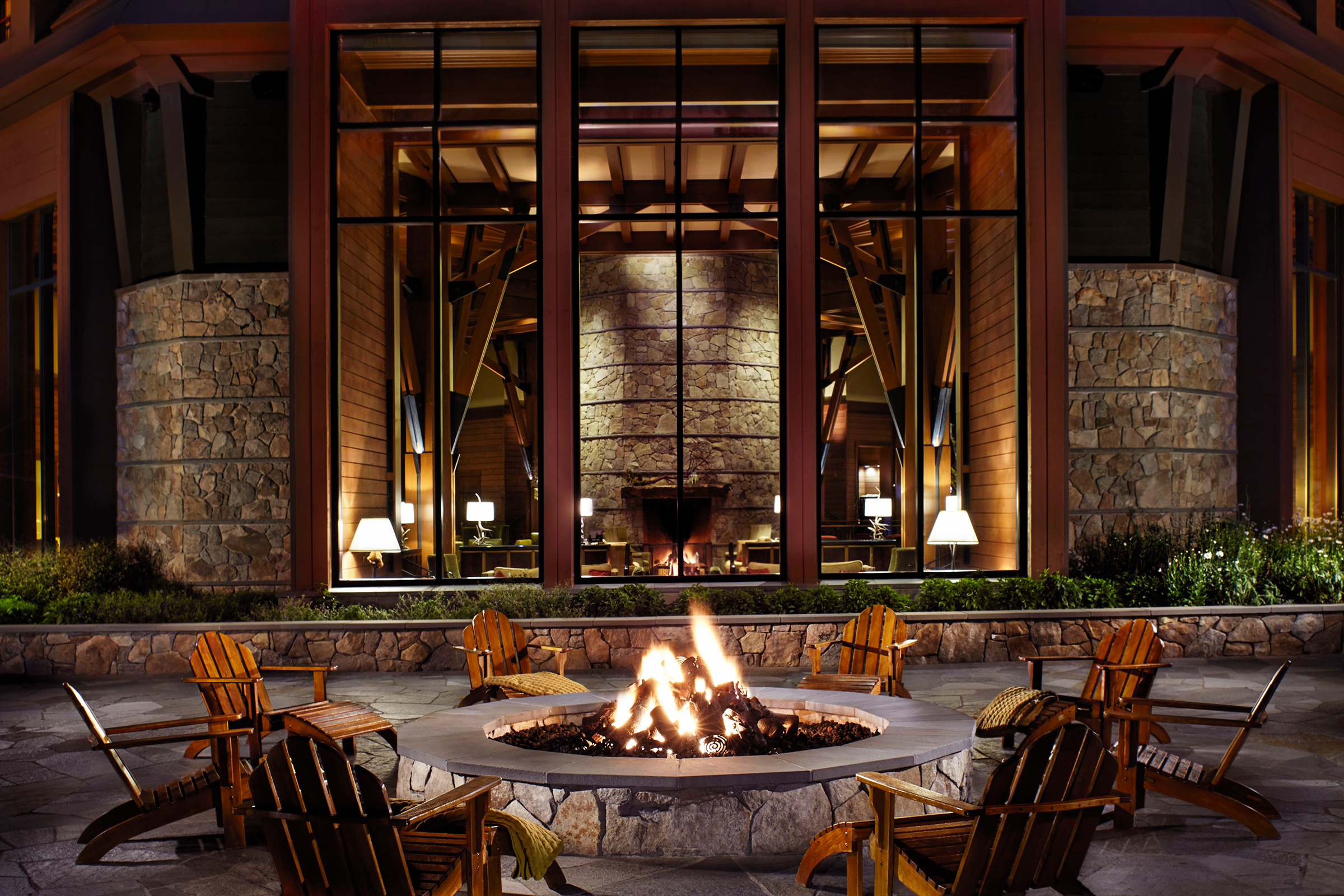 The fire pit at the Ritz Carlton in Lake Tahoe.
