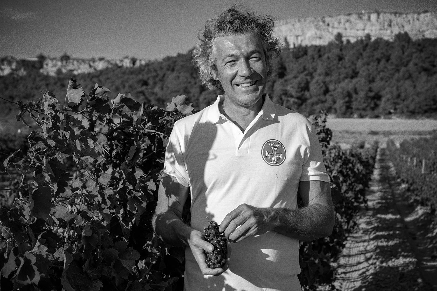 Gérard Bertrand patrols one of his vineyards