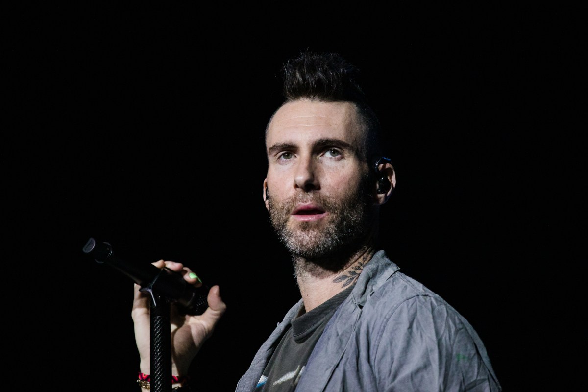 Adam Levine of Maroon 5 performs live on stage at Allianz Parque on March 1, 2020 in Sao Paulo, Brazil.