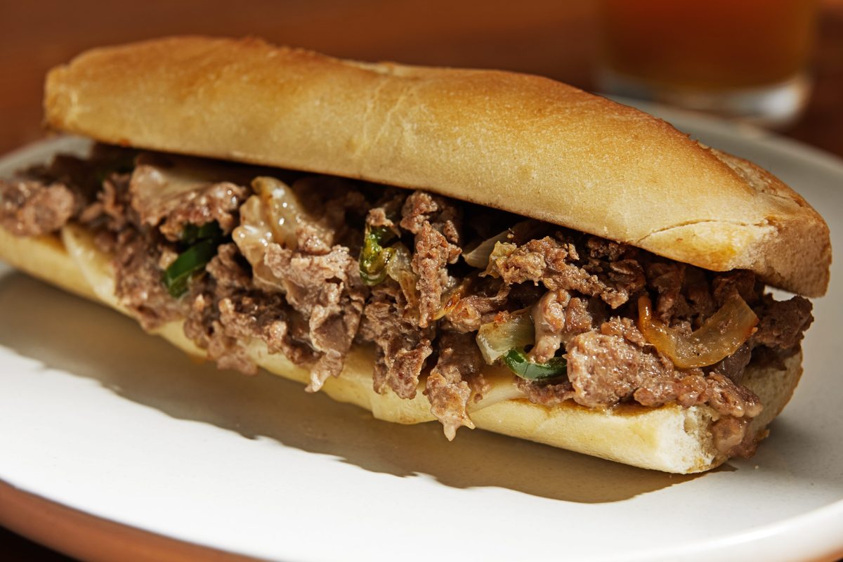 A cheesesteak sub photographed in Arlington