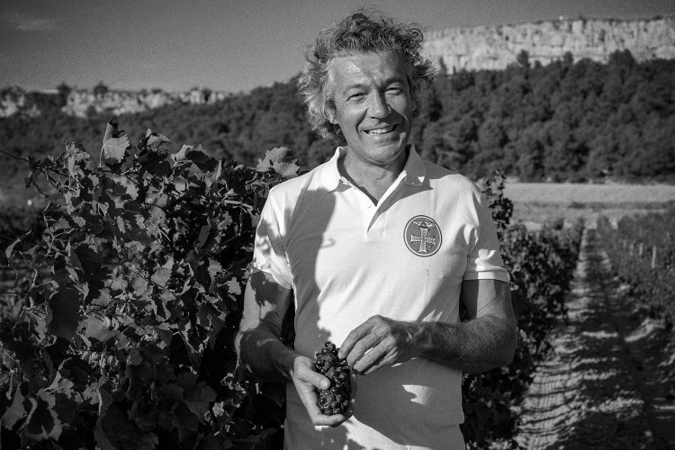 Gérard Bertrand patrols one of his vineyards
