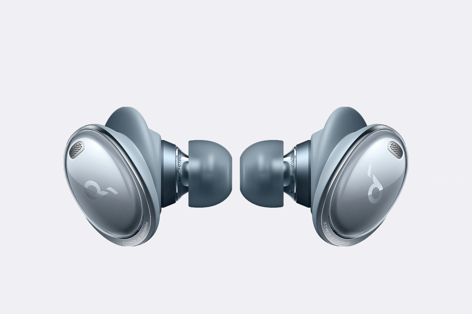 a pair of silver headphones