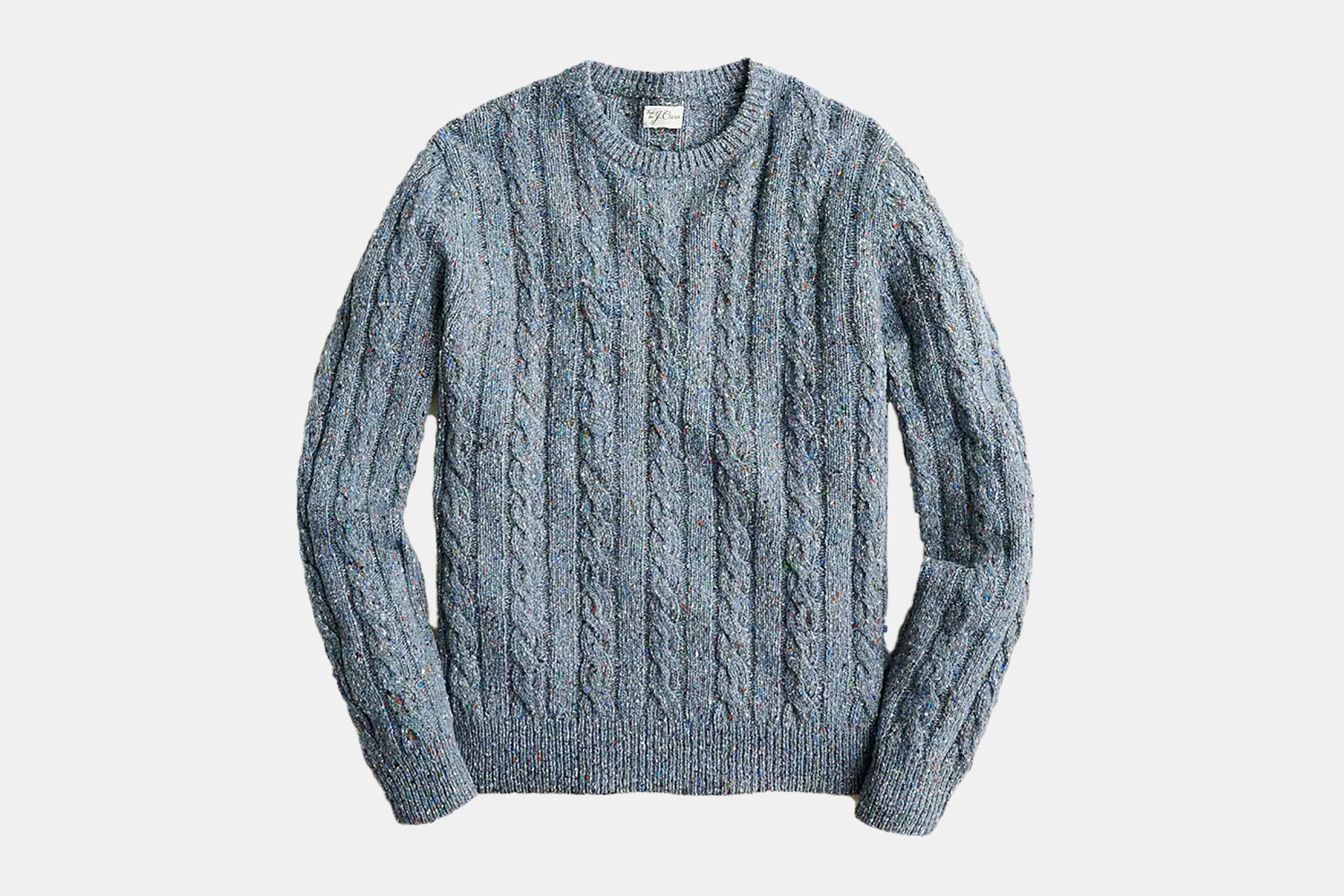 a blue textured cable knit