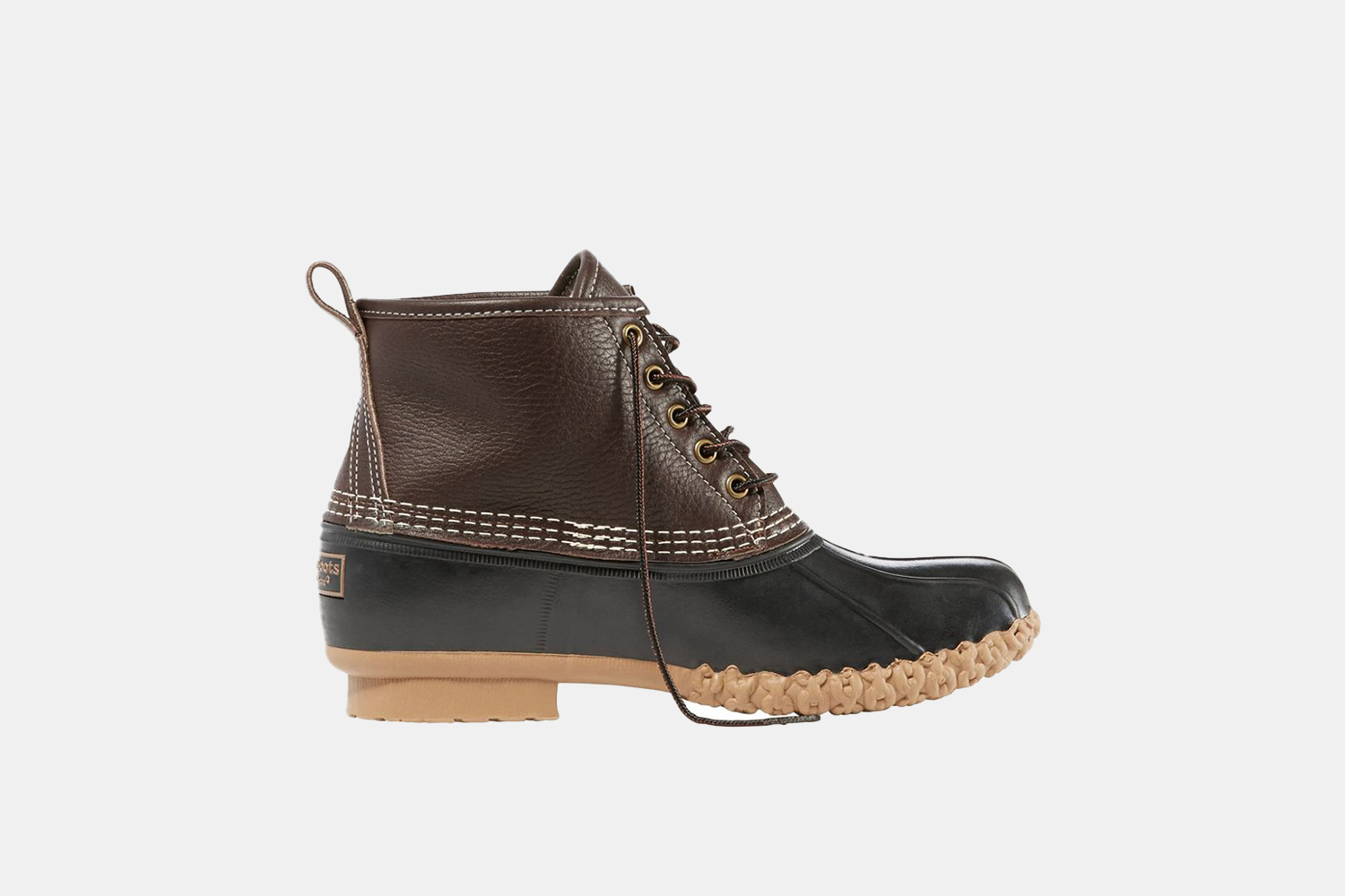 a brown duck style boot