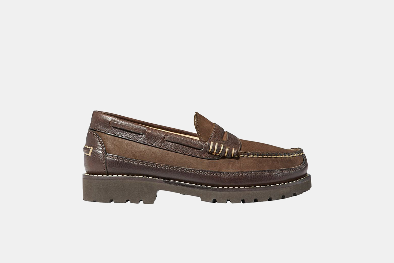 a chunky leather loafer