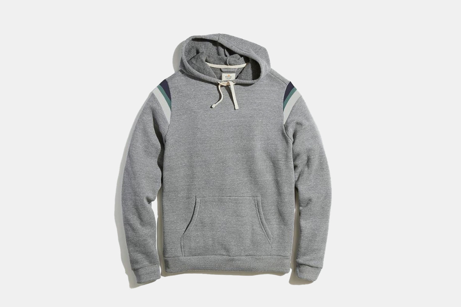a grey hoodie with shoulder detailing