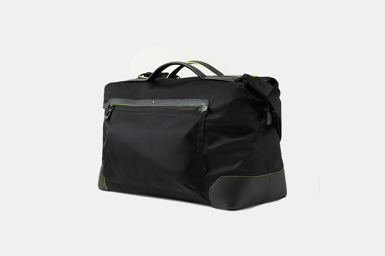 a black duffle bag