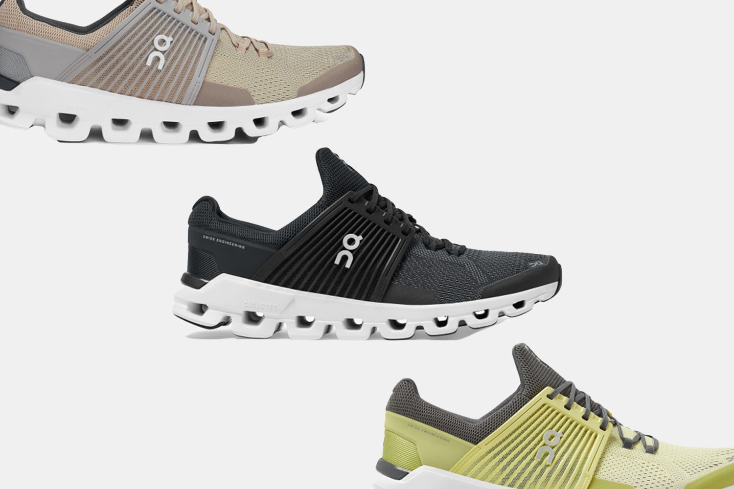 a collage of On Runners