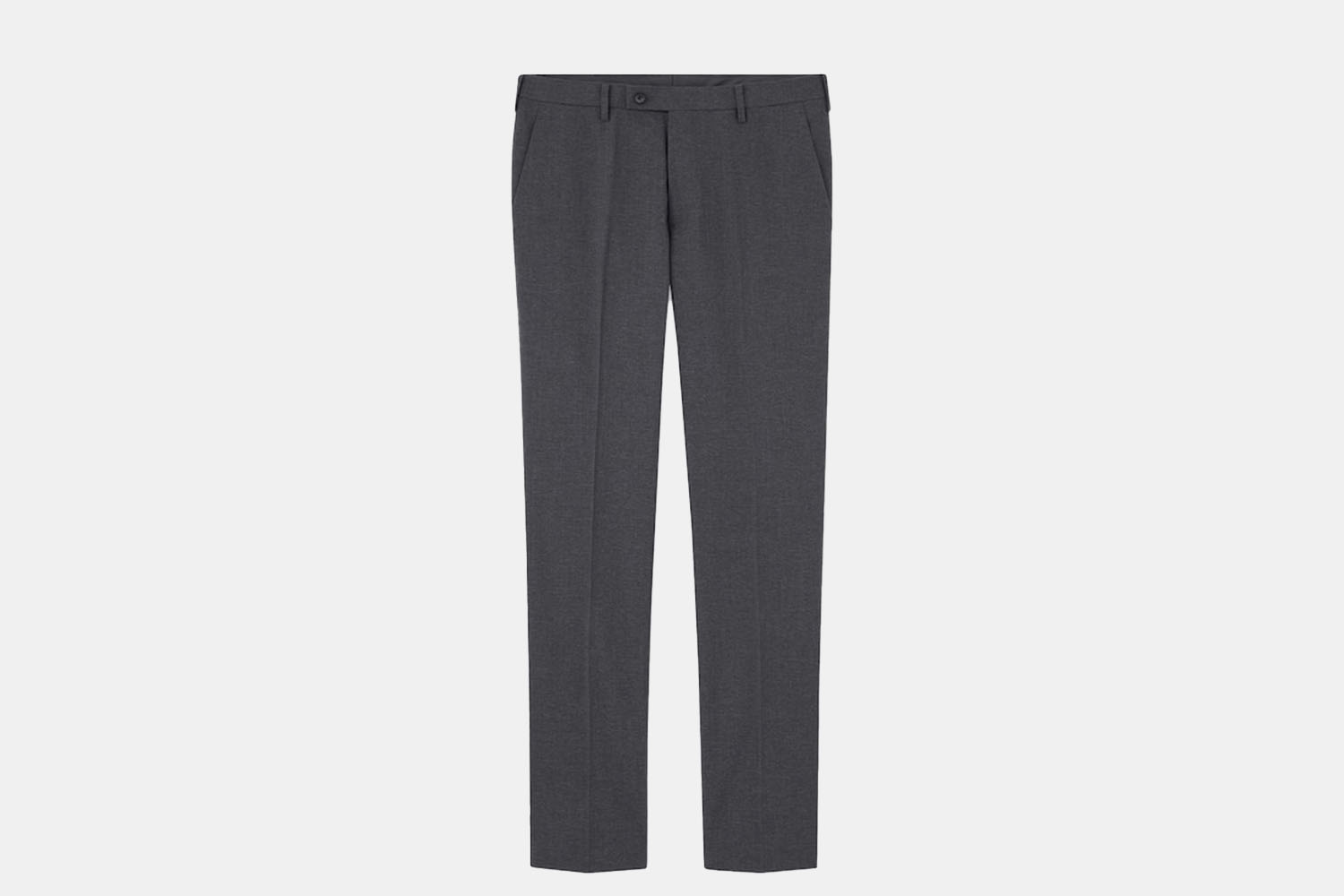 a pair of grey Uniqlo pants.