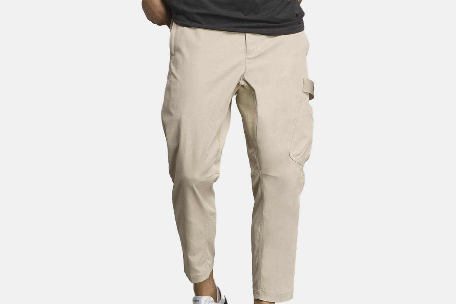 a pair of tan pants with a beer pocket