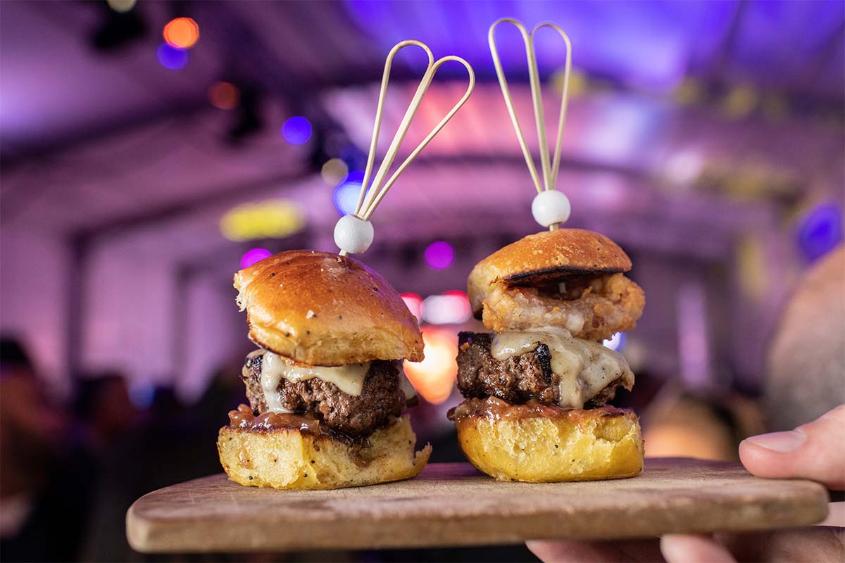 Two burgers from NYCWFF's Burger Bash, possibly the most popular event