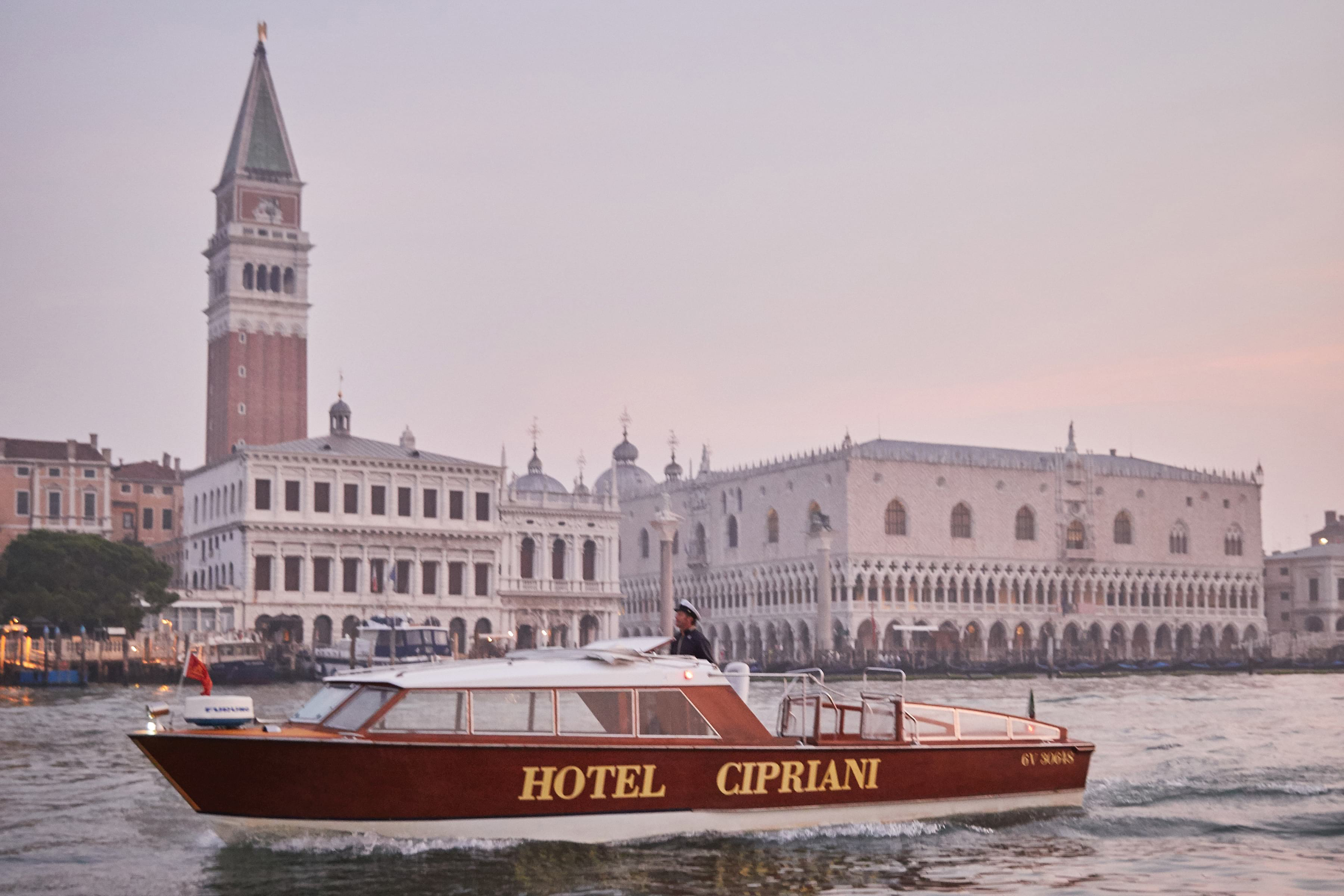 The Hotel Cipriani's water taxi in Venice