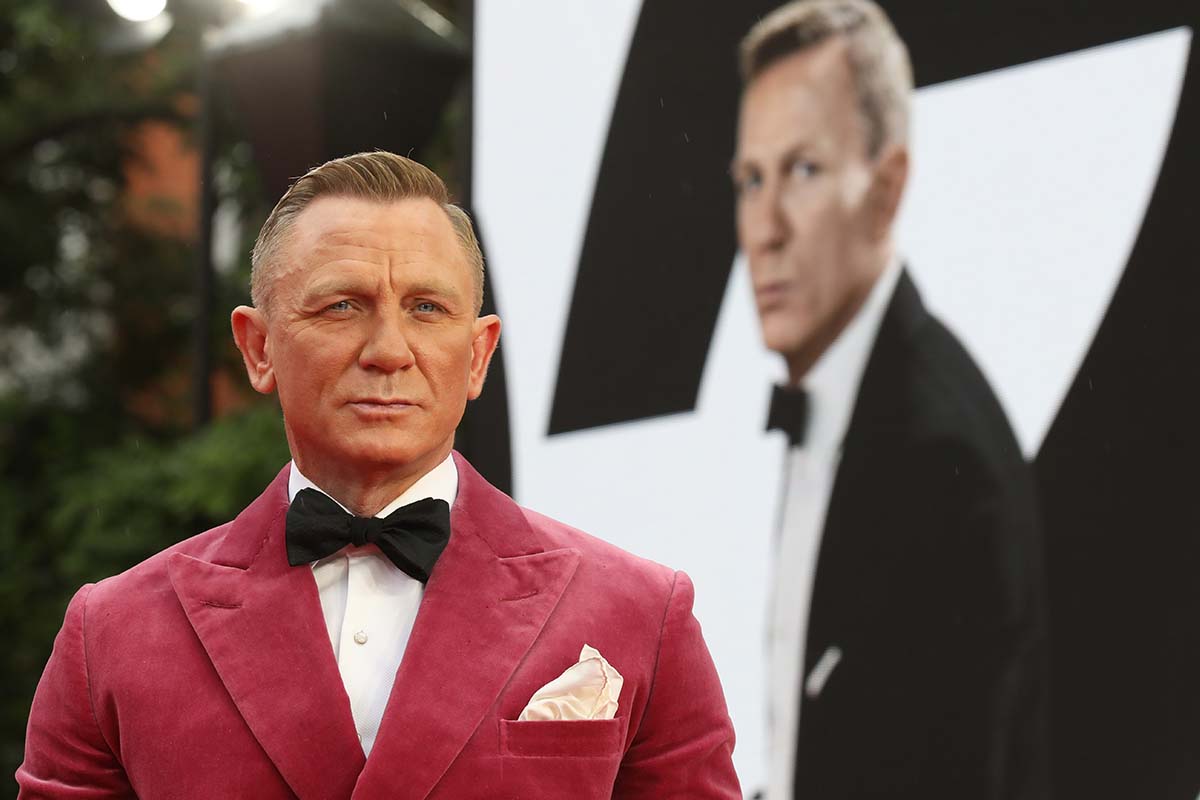Daniel Craig attends the World Premiere of "NO TIME TO DIE" at the Royal Albert Hall on September 28, 2021 in London, England. The "No Time to Die" actor recently admitted he likes a vodka and soda as his preferred cocktail.