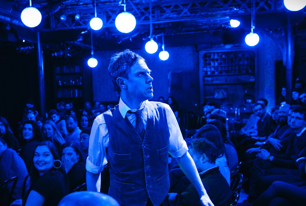 Ben Porter stars as The Actor in "The Woman in Black" at the McKittrick Hotel.
