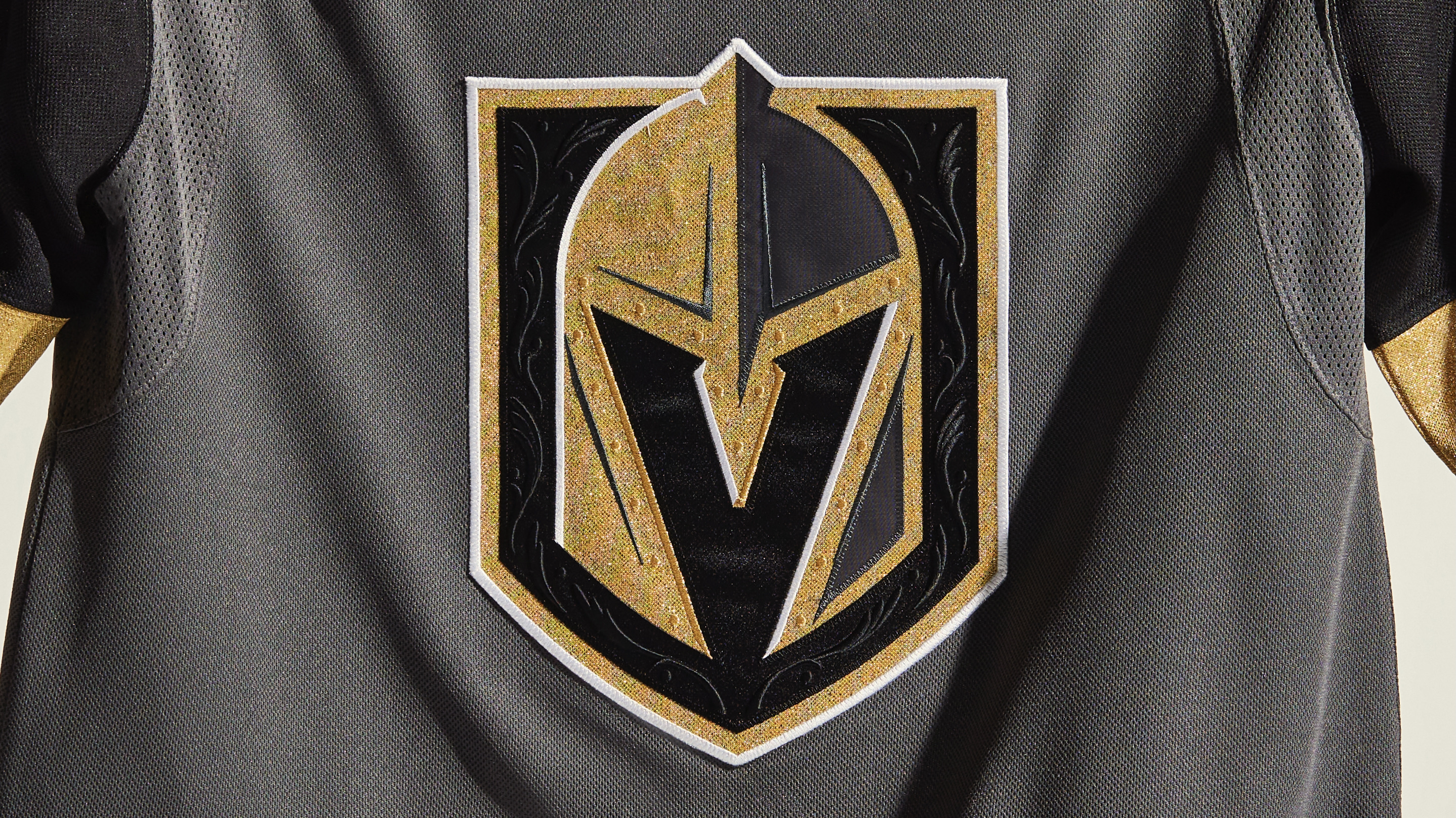 The Vegas Golden Knights home uniforms for the 2021-22 NHL Season