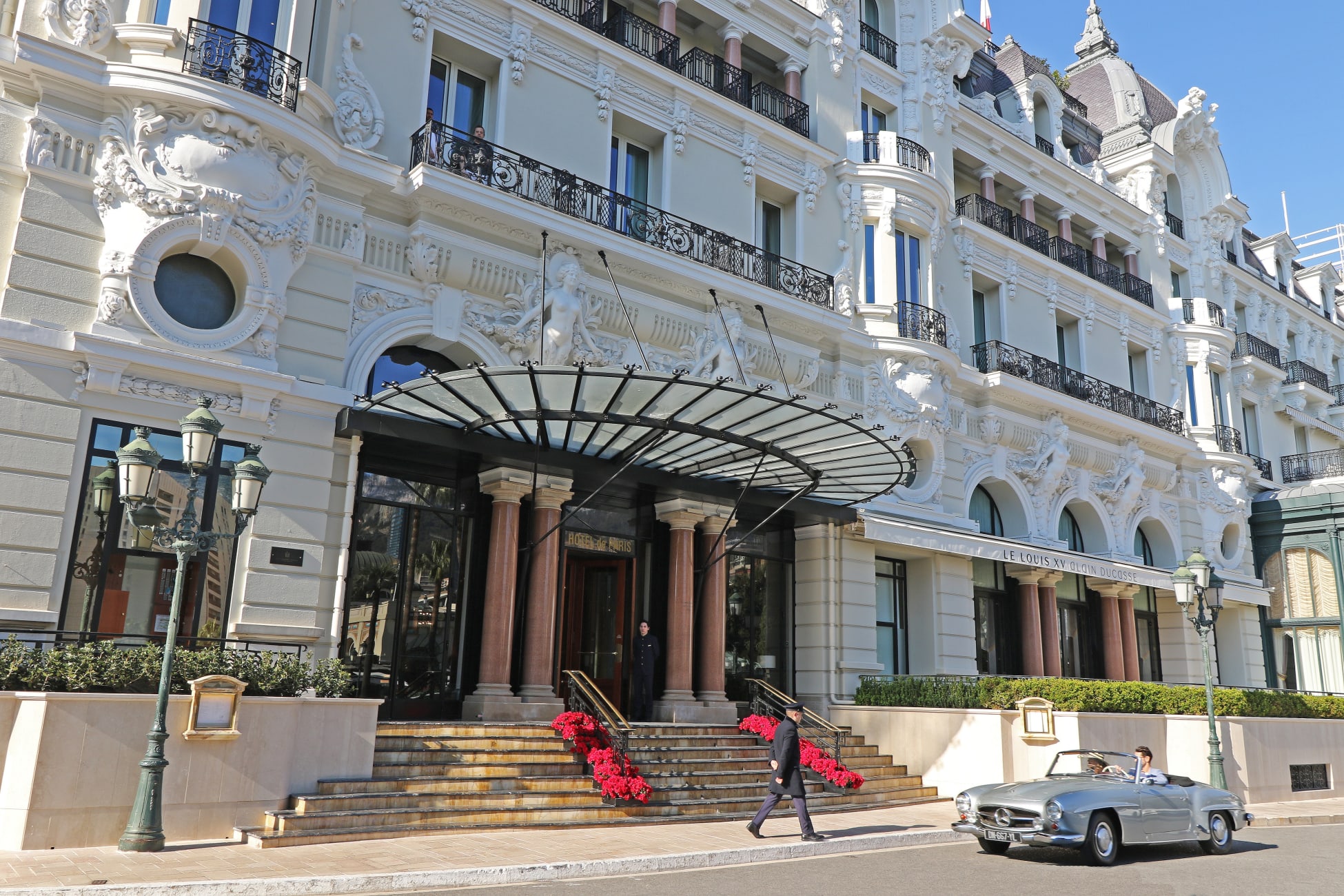 The entrance to the Hotel Paris Monte Carlo.