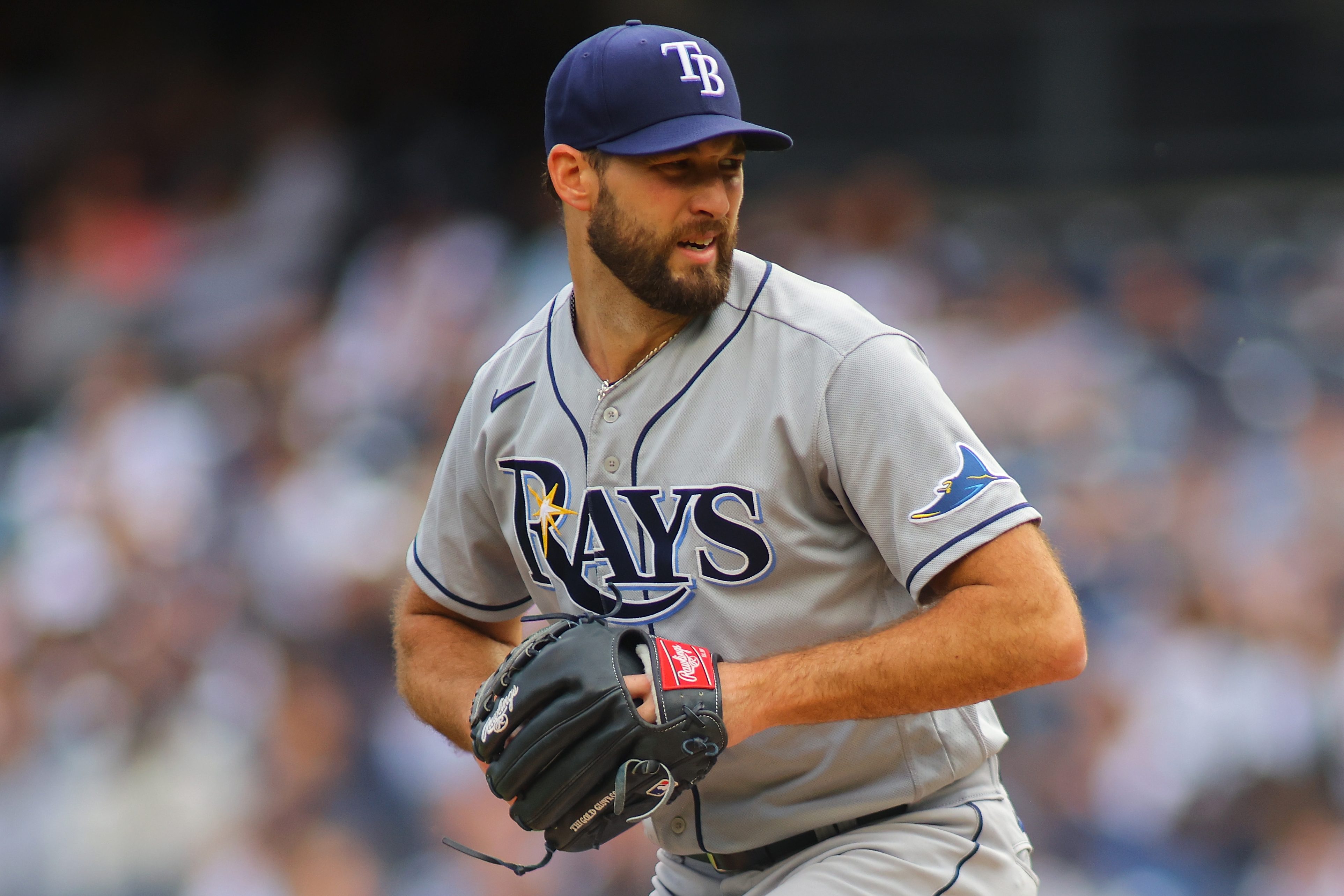 Michael Wacha of the Tampa Bay Rays pitches against the New York Yankees