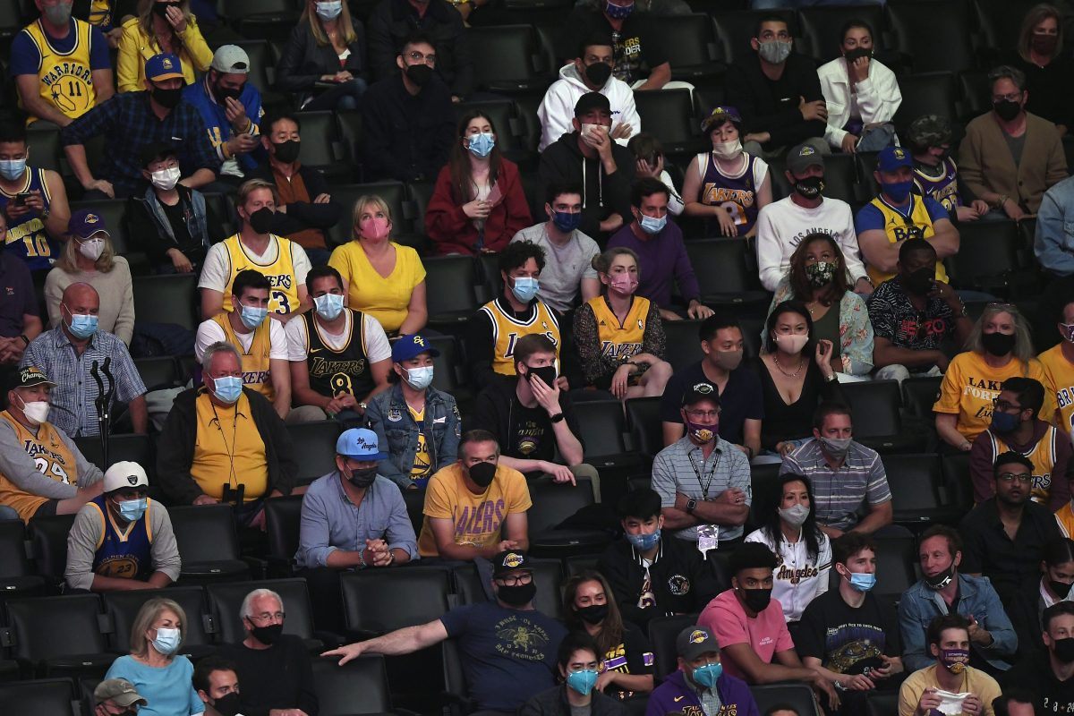 Vaccinated fans in the stands during the NBA Play-In Tournament. This season, the NBA is working to curtail bad fan behavior.