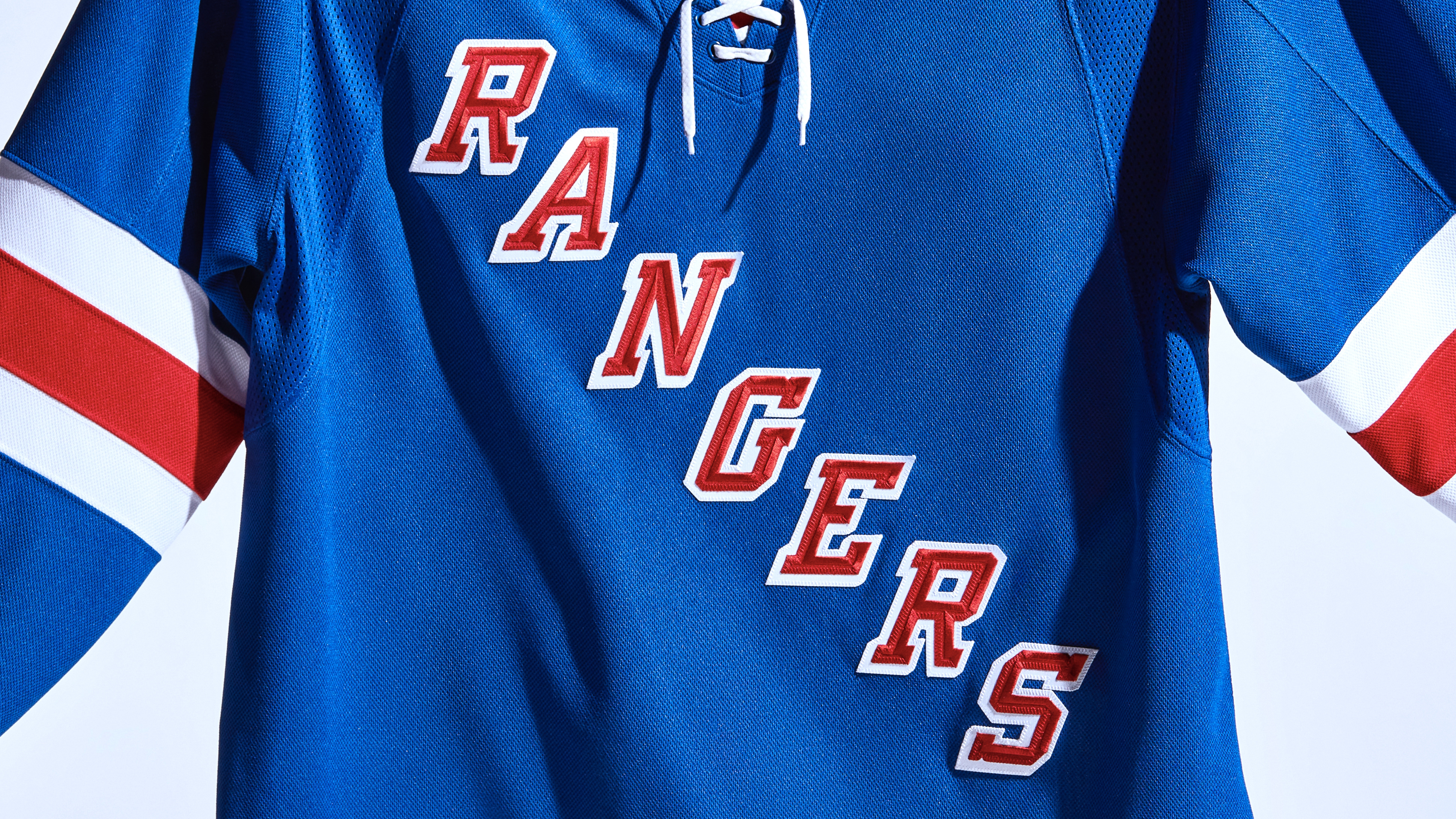 The New York Rangers home blue sweater for the 2021-22 season