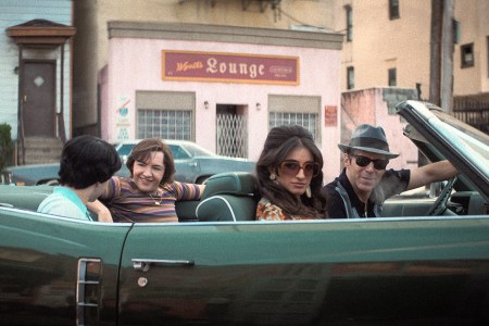 Tony's family drives in a convertible in "The Many Saints of Newark"