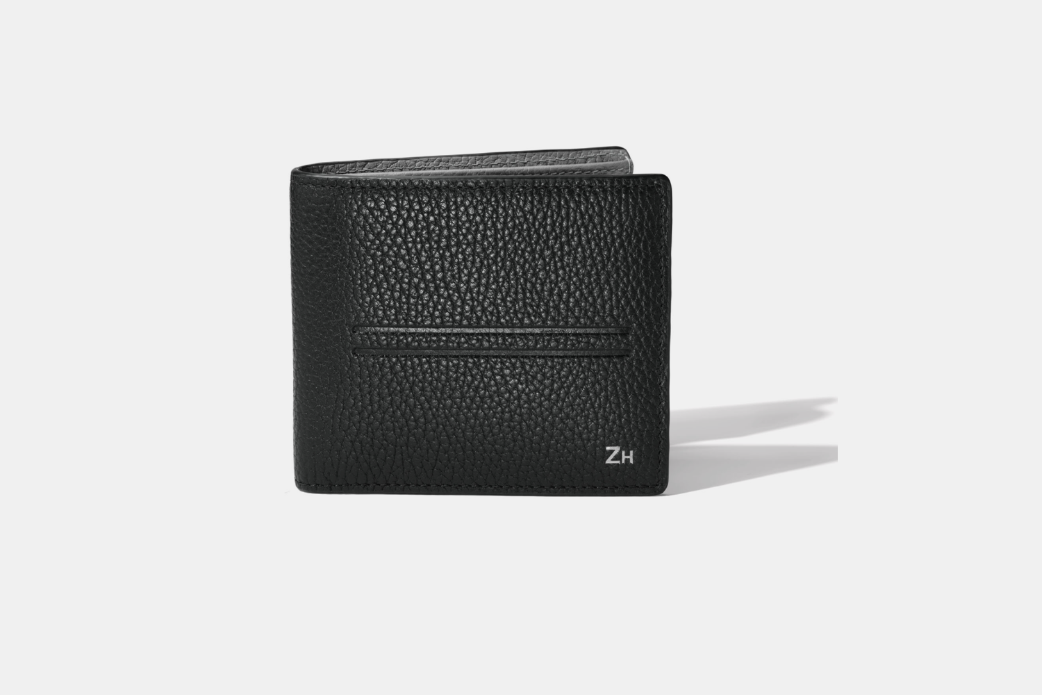 a black leather wallet