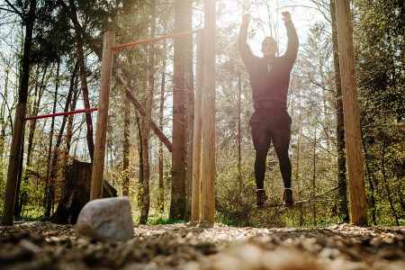man performing burpees