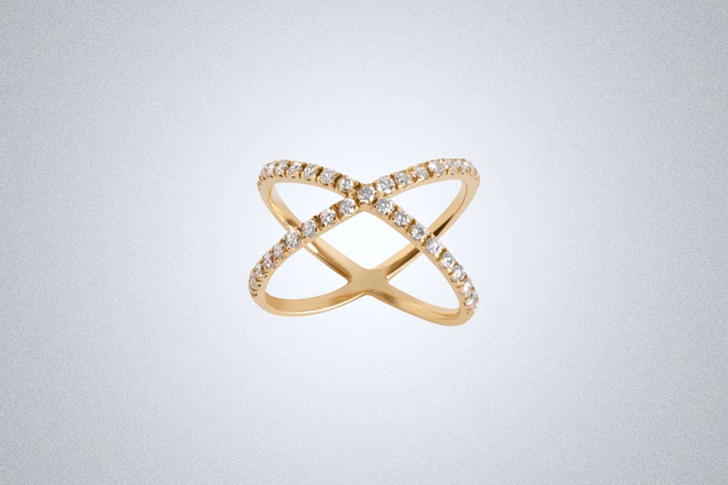 Aurate X Ring With White Diamonds