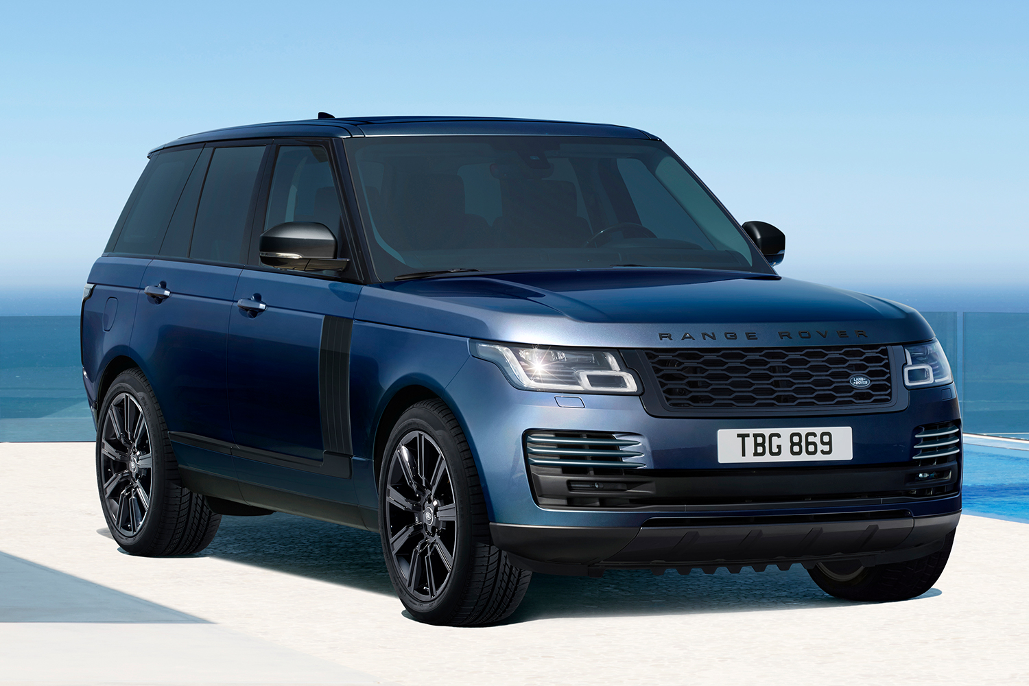 The 2021 Range Rover, the fourth-generation of the luxury SUV, in blue with black accents