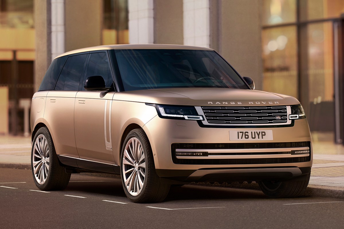 The new 2022 Range Rover, the fifth-generation of the luxury SUV, sitting still on a street