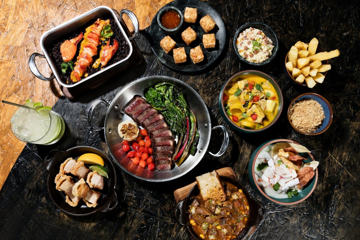 A spread of various Brazilian dishes