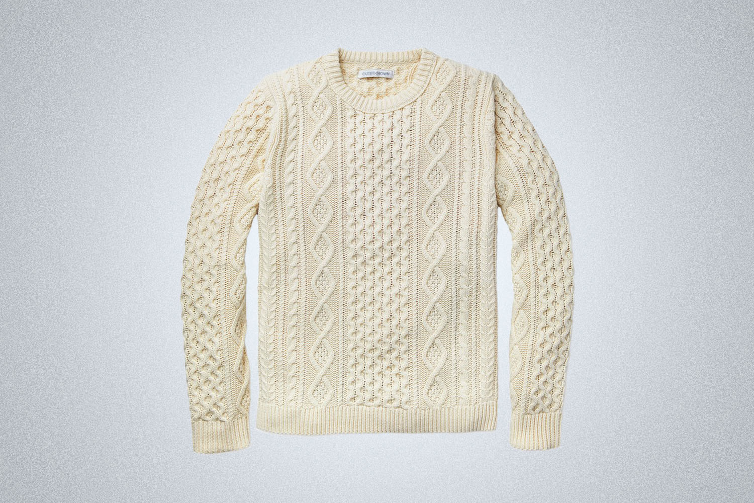 a cable knit fishermans sweater
