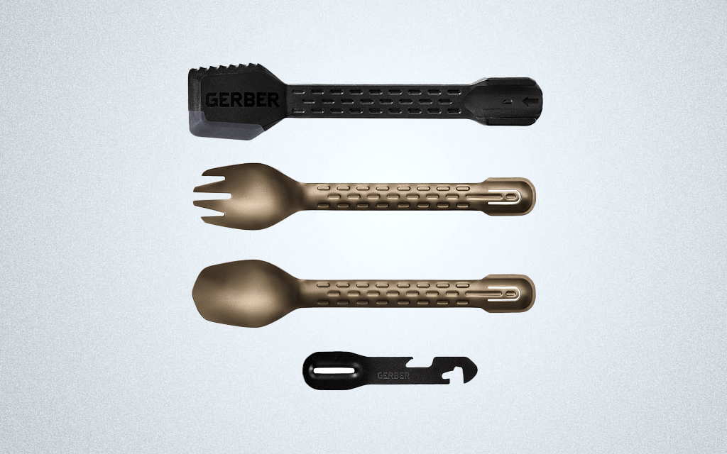 The Gerber Gear Compleat utensil set is small enough for camping and backpacking meals 