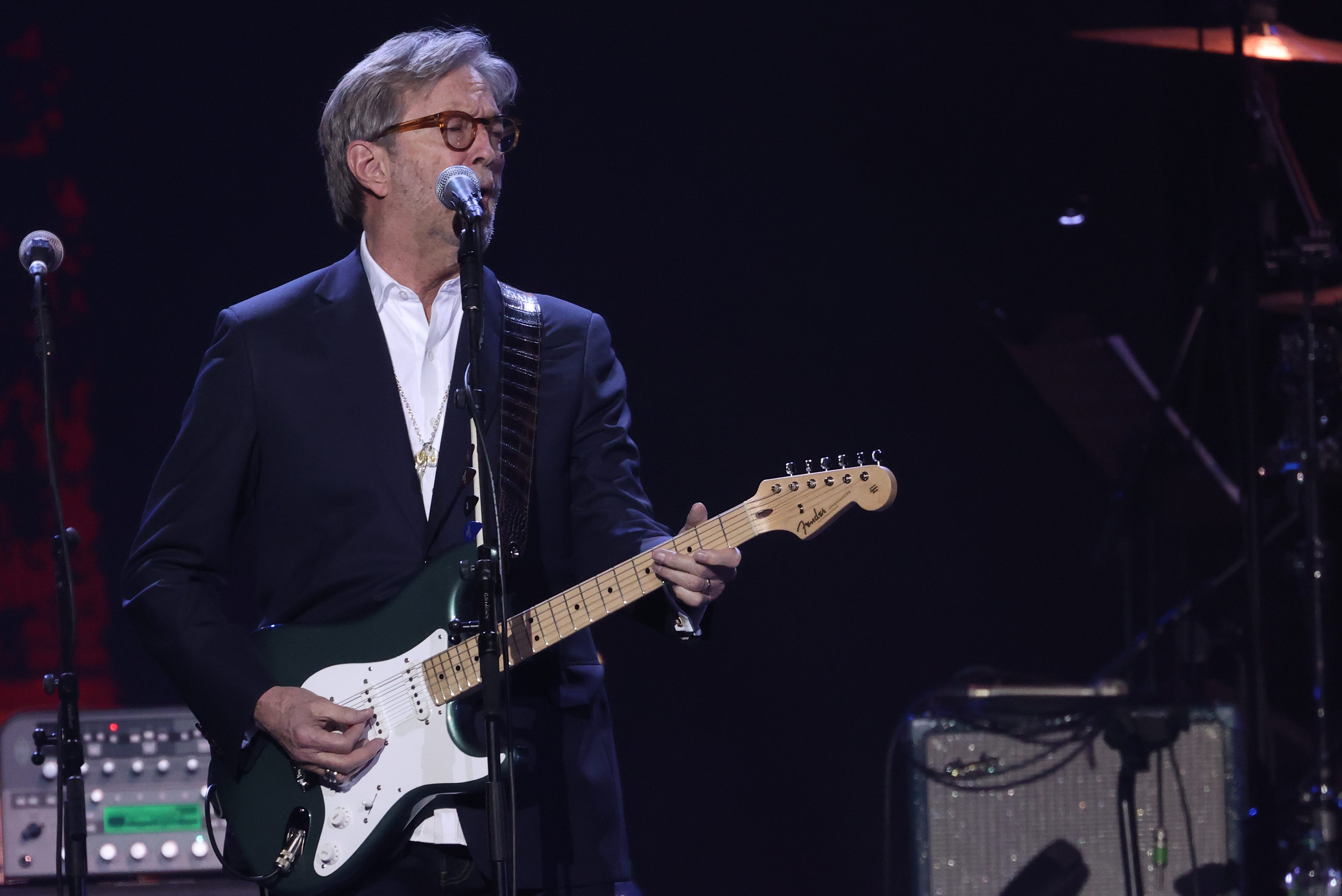 Eric Clapton attends the Music For The Marsden 2020 at The O2 Arena on March 03, 2020 in London, England. The guitarist has come under fire for his anti-vax views