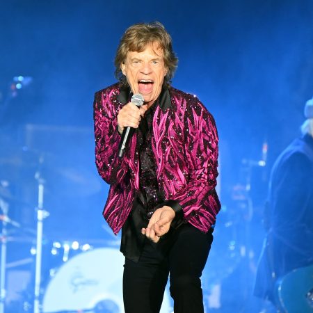 Mick Jagger of The Rolling Stones performs during the 2021 "No Filter" tour at Mercedes-Benz Stadium on November 11, 2021 in Atlanta, Georgia.