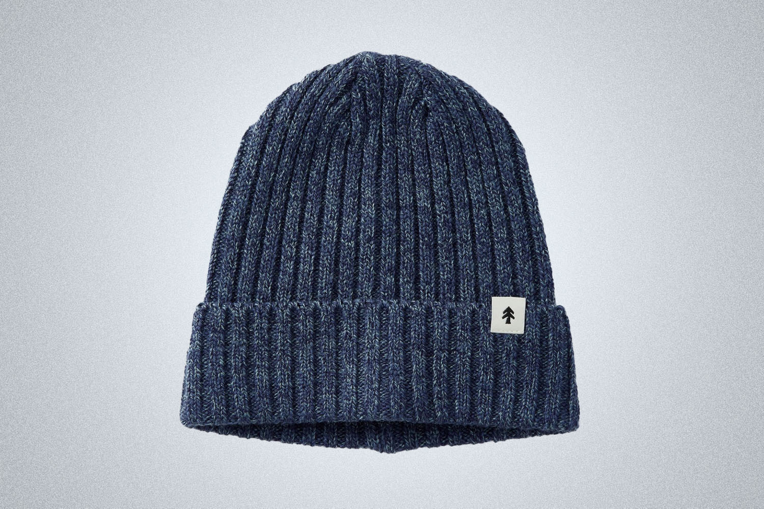 a knit blue beanie 