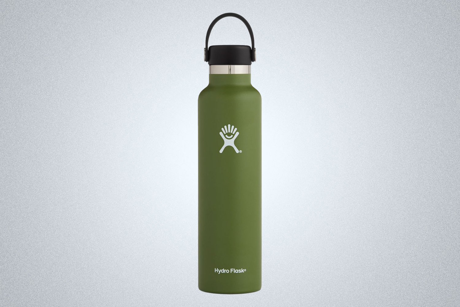 The Hydro Flask Standard Mouth Water Bottle in green is small and durable enough for workouts and fitness