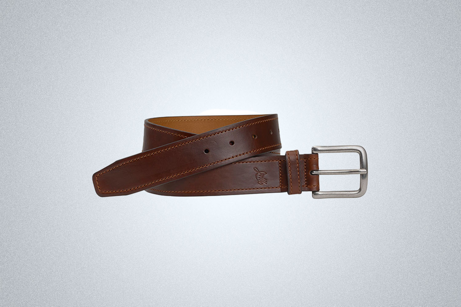 a brown leather belt 