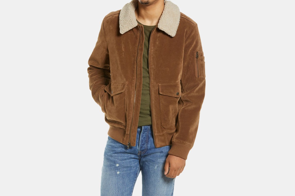 Levi's Faux Suede Aviator Bomber Jacket 