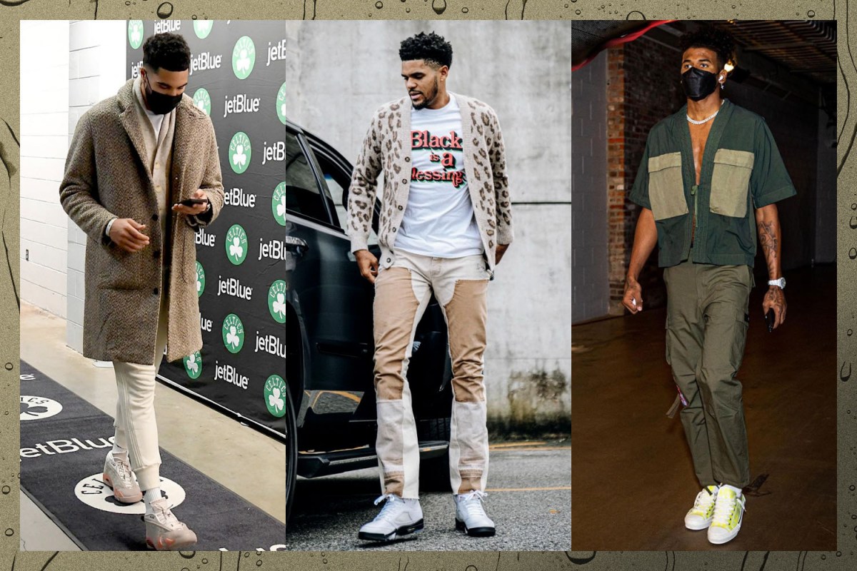 a collage of well dressed NBA players