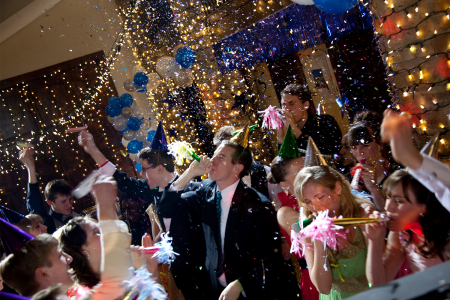 A group of young people celebrating New Years Eve in Cedar Hills, Utah