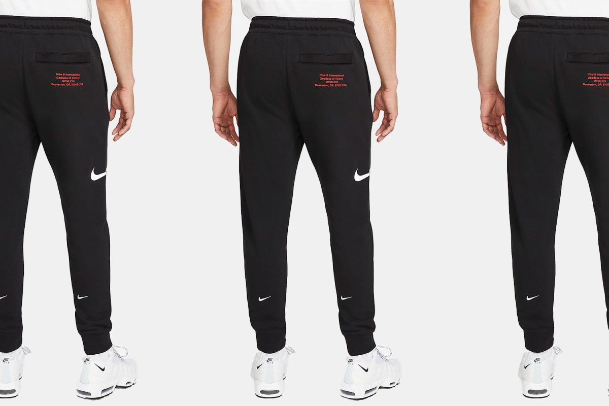 a collage of nike sweatpants