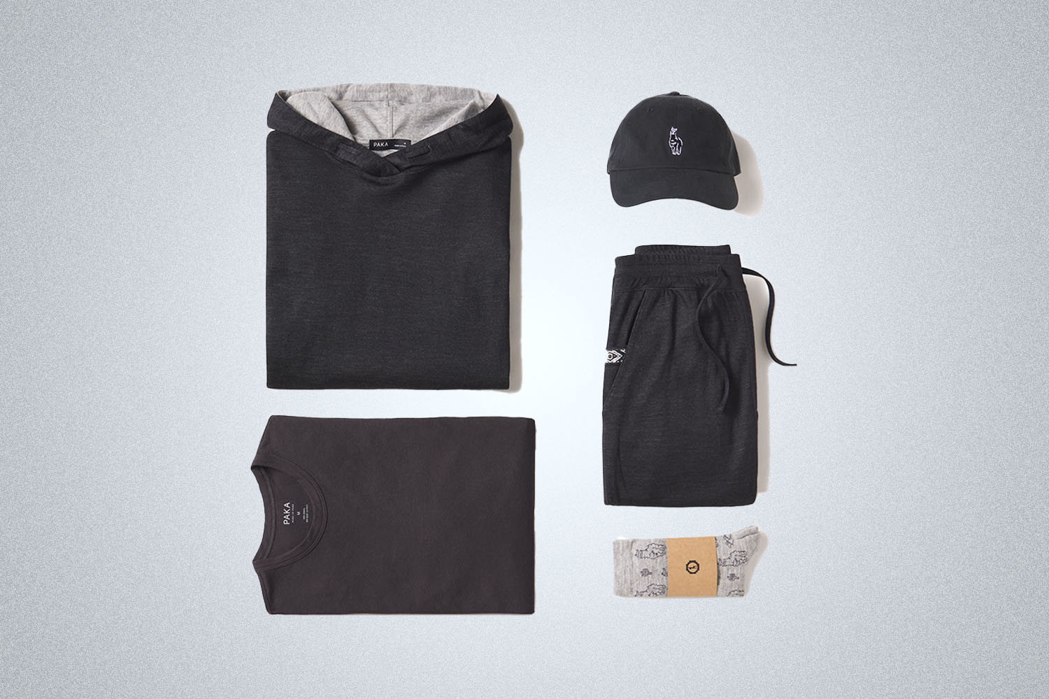 a clothes layout of black gear