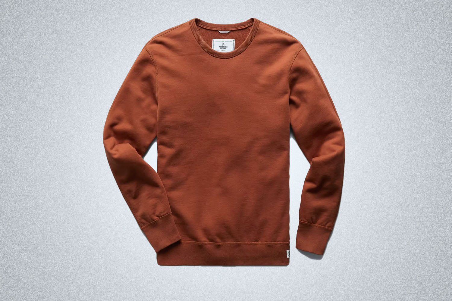 a rust red sweatshirt 