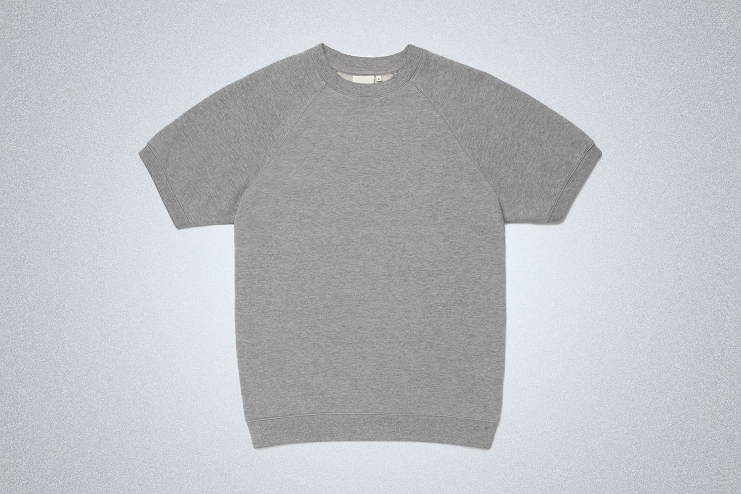 a grey shortsleeve sweatshirt