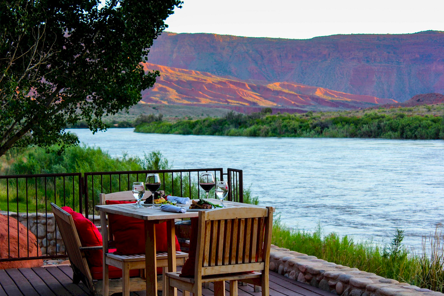 Dine on the bank of the Colorado River at the River Grill