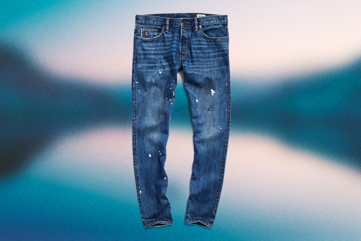 Todd Snyder Slim Fit Selvedge Paint Splattered Jeans