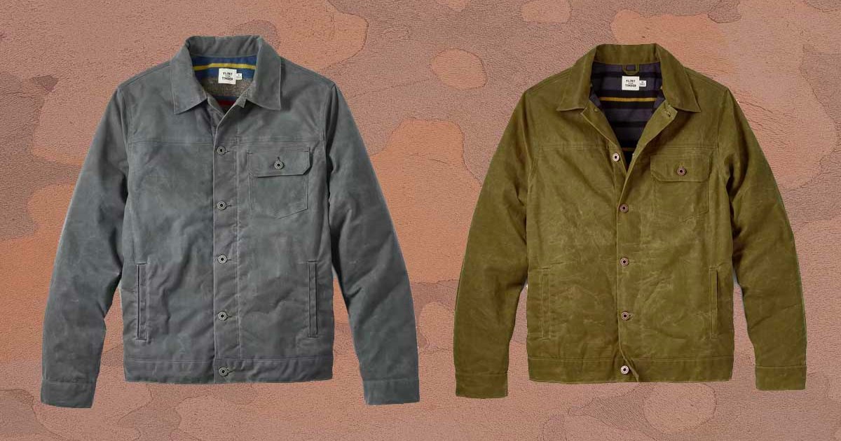 Flint and Tinder's Waxed Trucker Jackets in wool and flannel