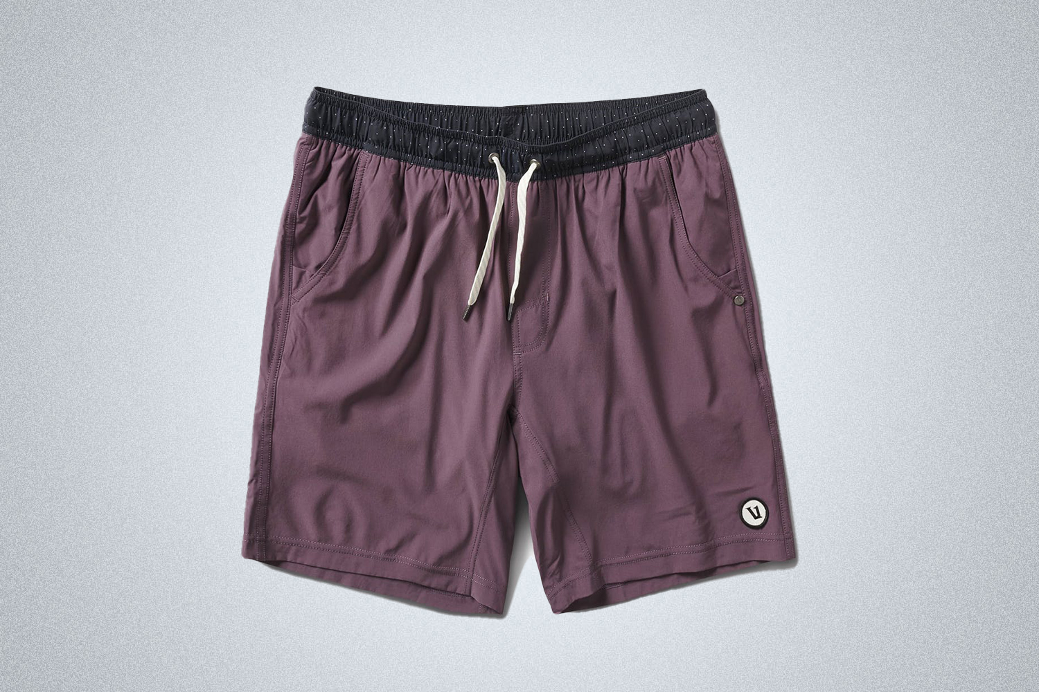 a pair of maroon athletic shorts