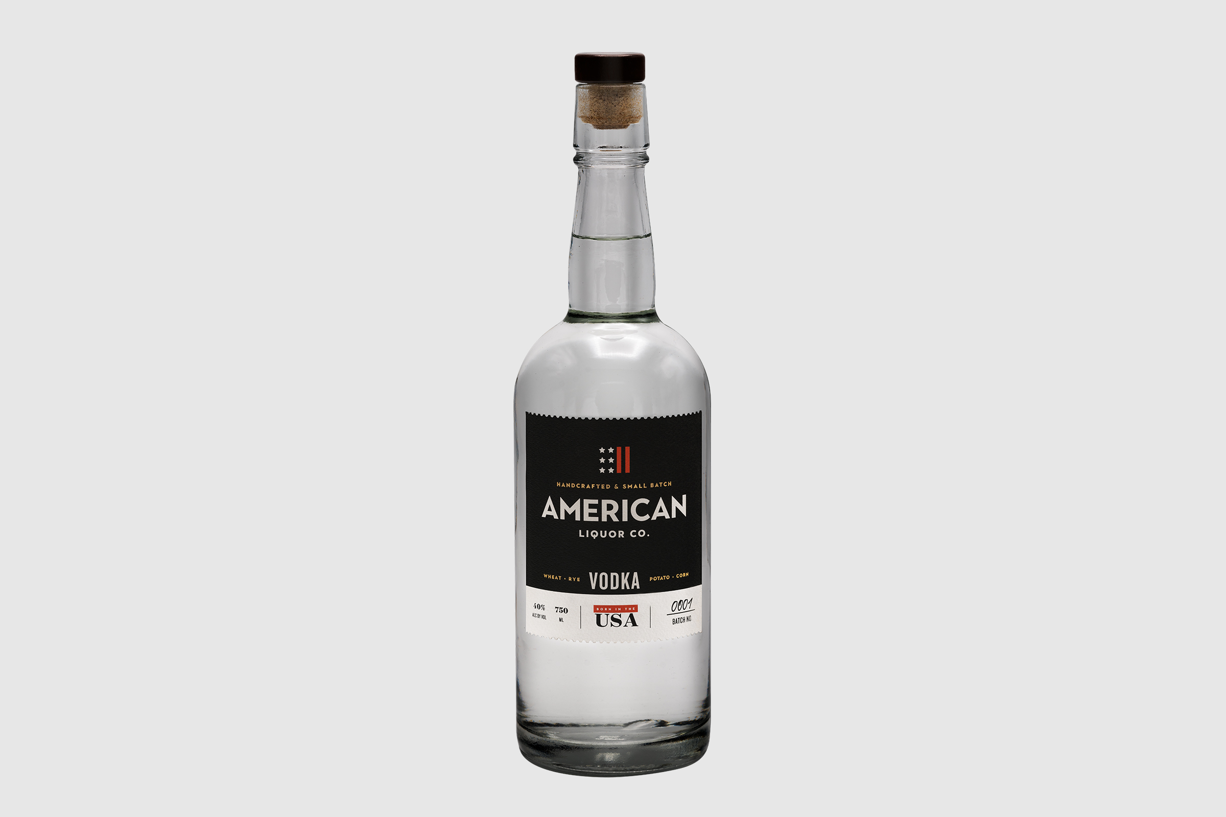 A bottle of American Liquor Co vodka.